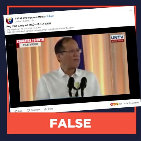 FALSE: Media blackout on Aquino admin’s alleged .